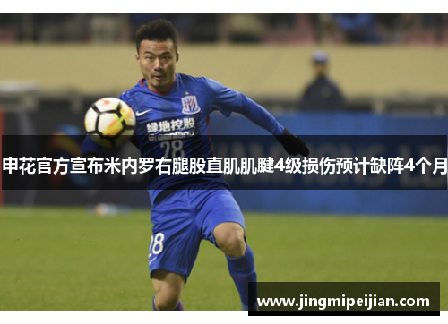 申花官方宣布米内罗右腿股直肌肌腱4级损伤预计缺阵4个月